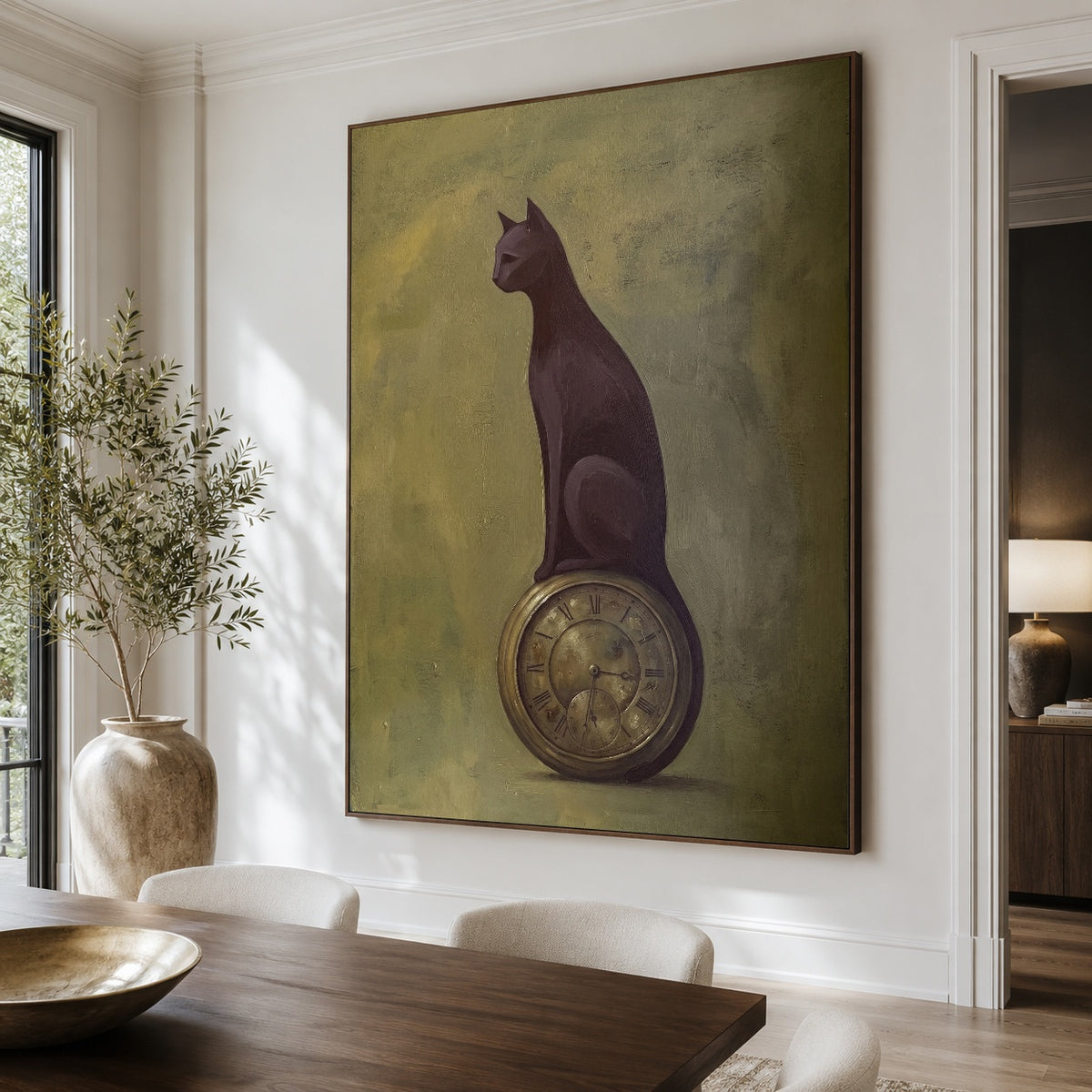 The Quiet Balancer - dining room close - modern folk art painting