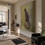 The Quiet Balancer - modern living room - modern folk art painting