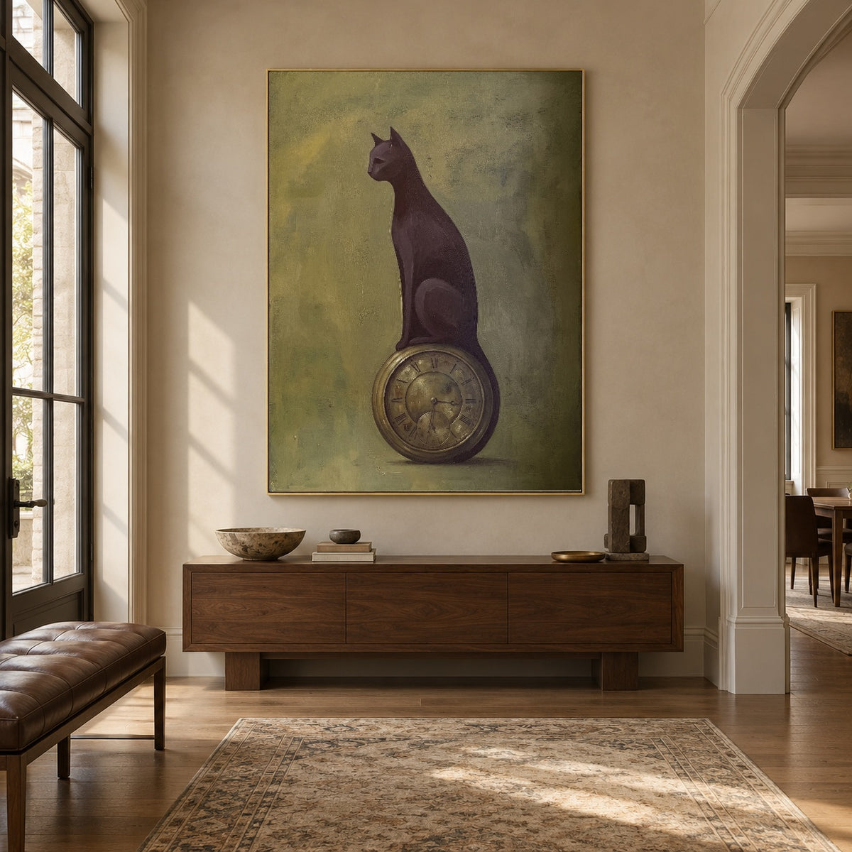 The Quiet Balancer - entryway - modern folk art painting