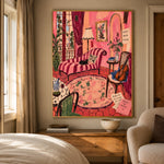The Rose Room - bedroom - modern folk art painting