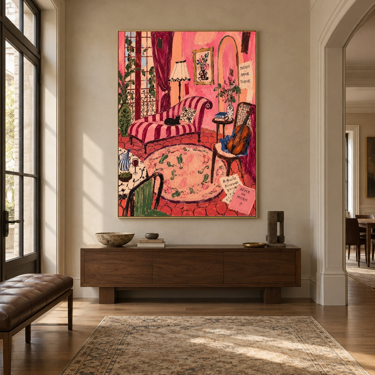 The Rose Room - entryway - modern folk art painting