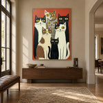 The Whisker Society - entryway - modern folk art painting