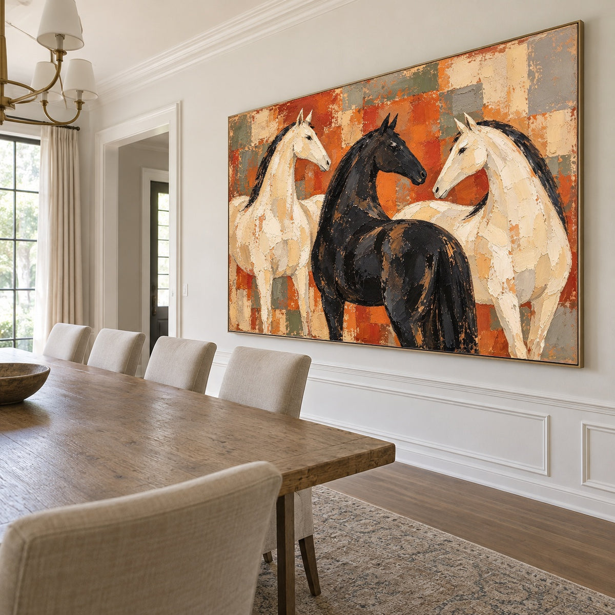 Three Spirits One Rhythm - interior setting 07 - modern folk art painting
