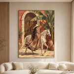 Through the Courtyard Light - front view hero - modern folk art painting