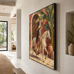 Through the Courtyard Light - oblique view - modern folk art painting