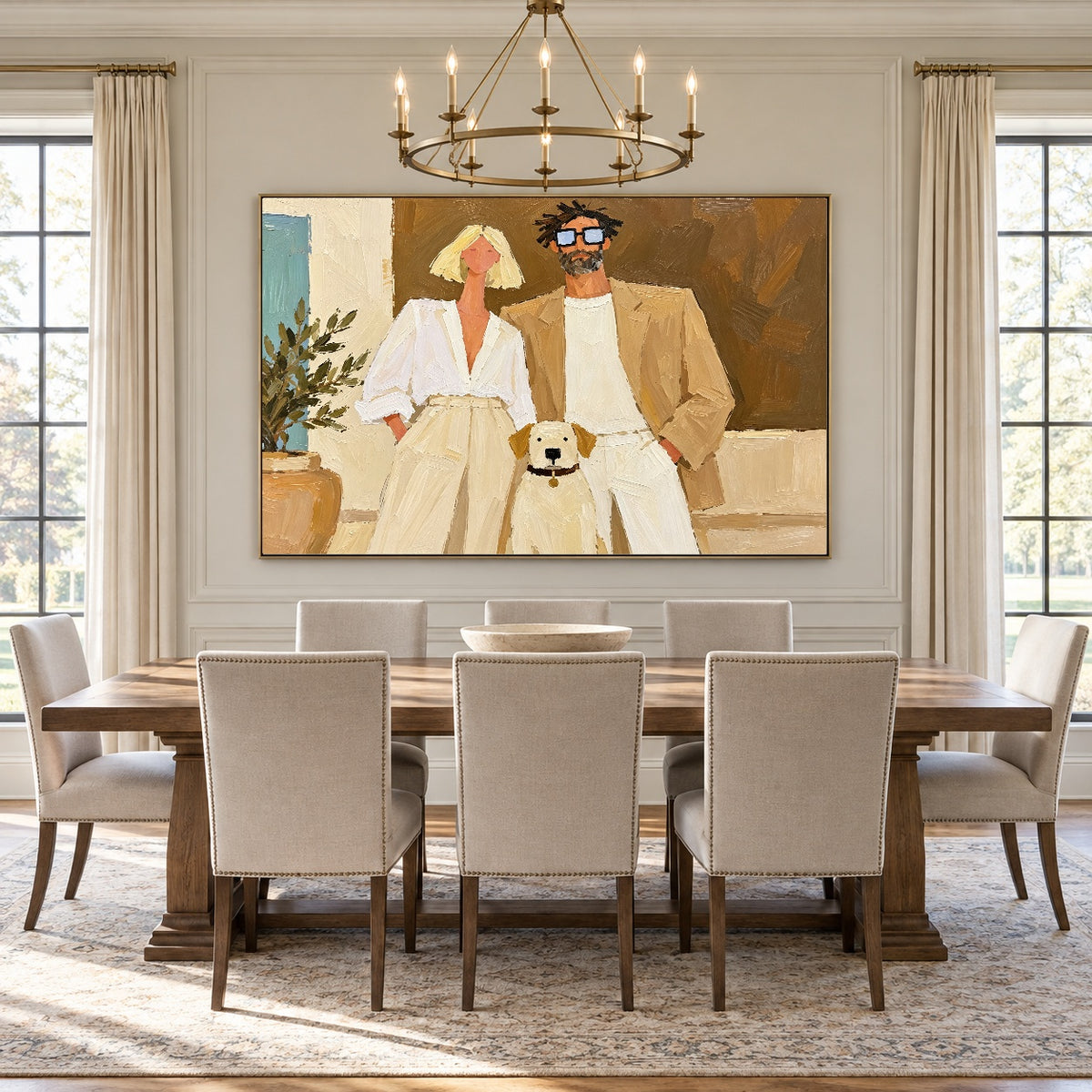 Together With Our Companion - interior setting 04 - modern folk art painting