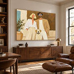 Together With Our Companion - interior setting 06 - modern folk art painting