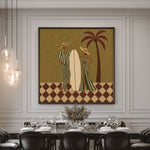 Under the Palm Together - interior setting 04 - modern folk art painting