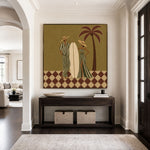 Under the Palm Together - interior setting 05 - modern folk art painting
