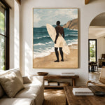 Waiting for the Tide - living room hero - modern folk art painting