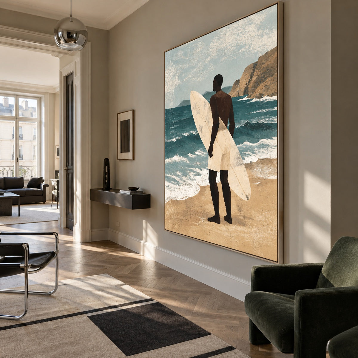Waiting for the Tide - modern living room - modern folk art painting