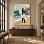 Waiting for the Tide - entryway - modern folk art painting