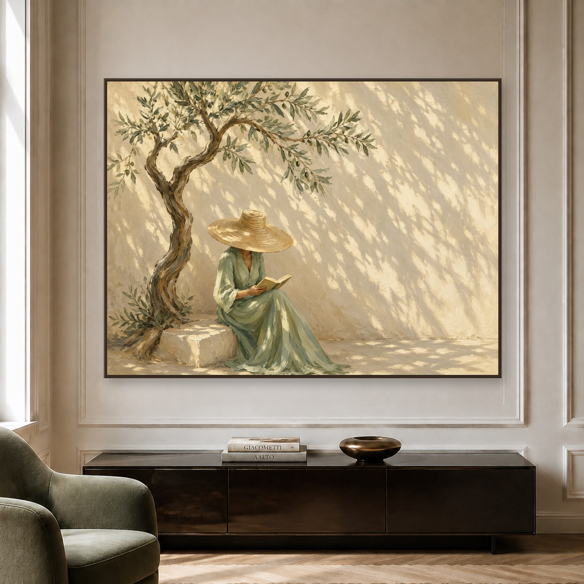 Expressive Contemporary Art｜Quiet Afternoon with Olive Light