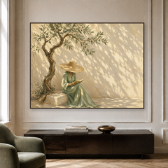 Expressive Contemporary Art｜Quiet Afternoon with Olive Light