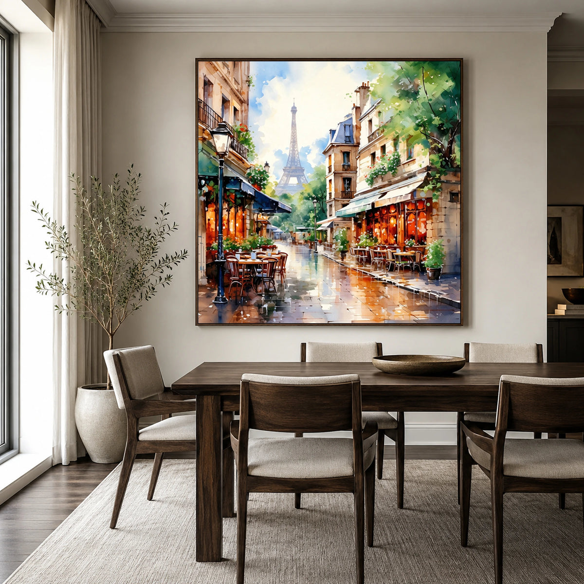 Paris After Rain - dining room - textured impasto artwork