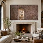 Passage Through Time - fireplace lounge - textured impasto artwork