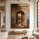 Patina and Petals - living room hero - textured impasto artwork