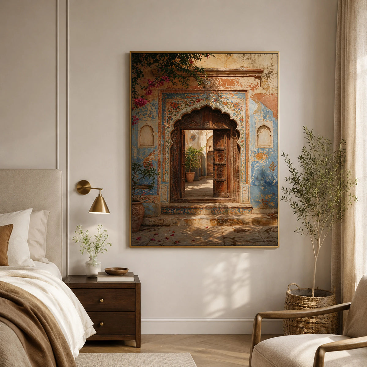 Patina and Petals - bedroom - textured impasto artwork
