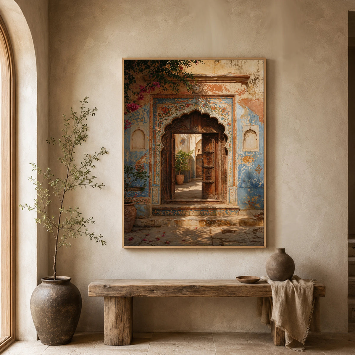 Patina and Petals - entryway - textured impasto artwork