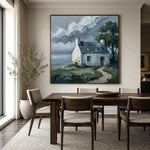 Quiet Tide Cottage - dining room - textured impasto artwork