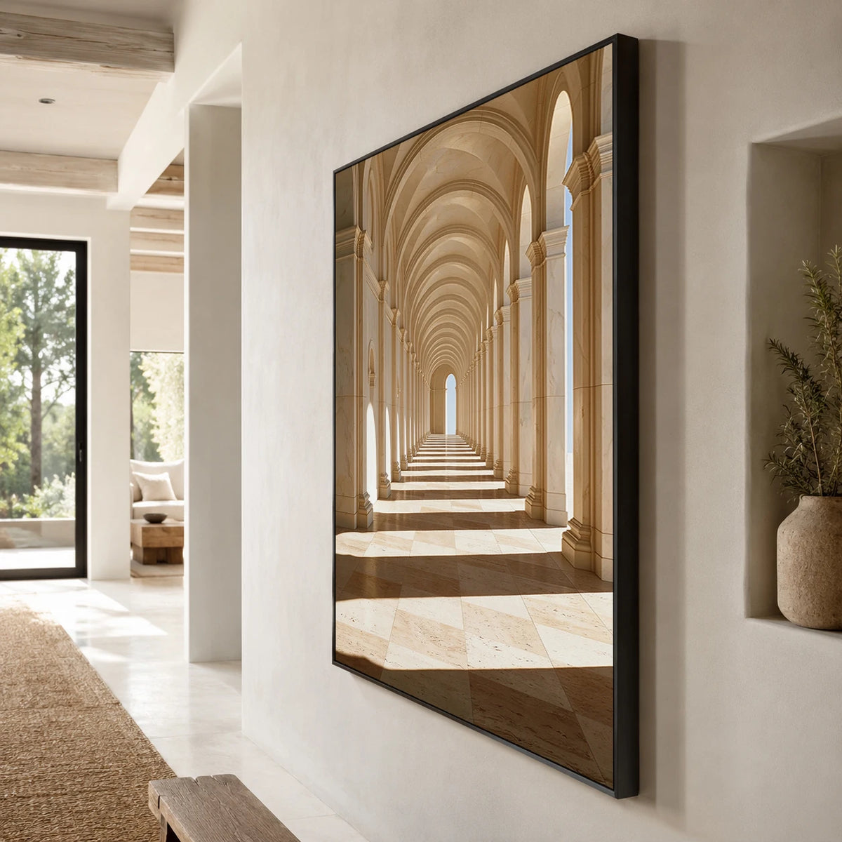 Rhythm of Sunlight - oblique side view - textured impasto artwork