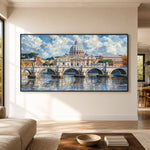 Rome in Reflection - living room hero - textured impasto artwork