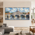 Rome in Reflection - living room - textured impasto artwork