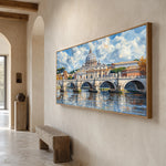 Rome in Reflection - opposite side view - textured impasto artwork