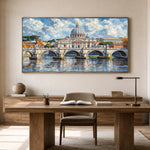 Rome in Reflection - home office - textured impasto artwork