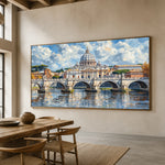 Rome in Reflection - dining room - textured impasto artwork