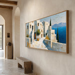 Sea Beyond Stone - opposite side view - textured impasto artwork