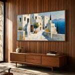 Sea Beyond Stone - entryway - textured impasto artwork