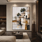 Stillwater Village - living room hero - textured impasto artwork
