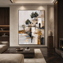 Stillwater Village - living room hero - textured impasto artwork