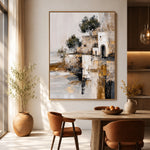 Stillwater Village - dining room - textured impasto artwork