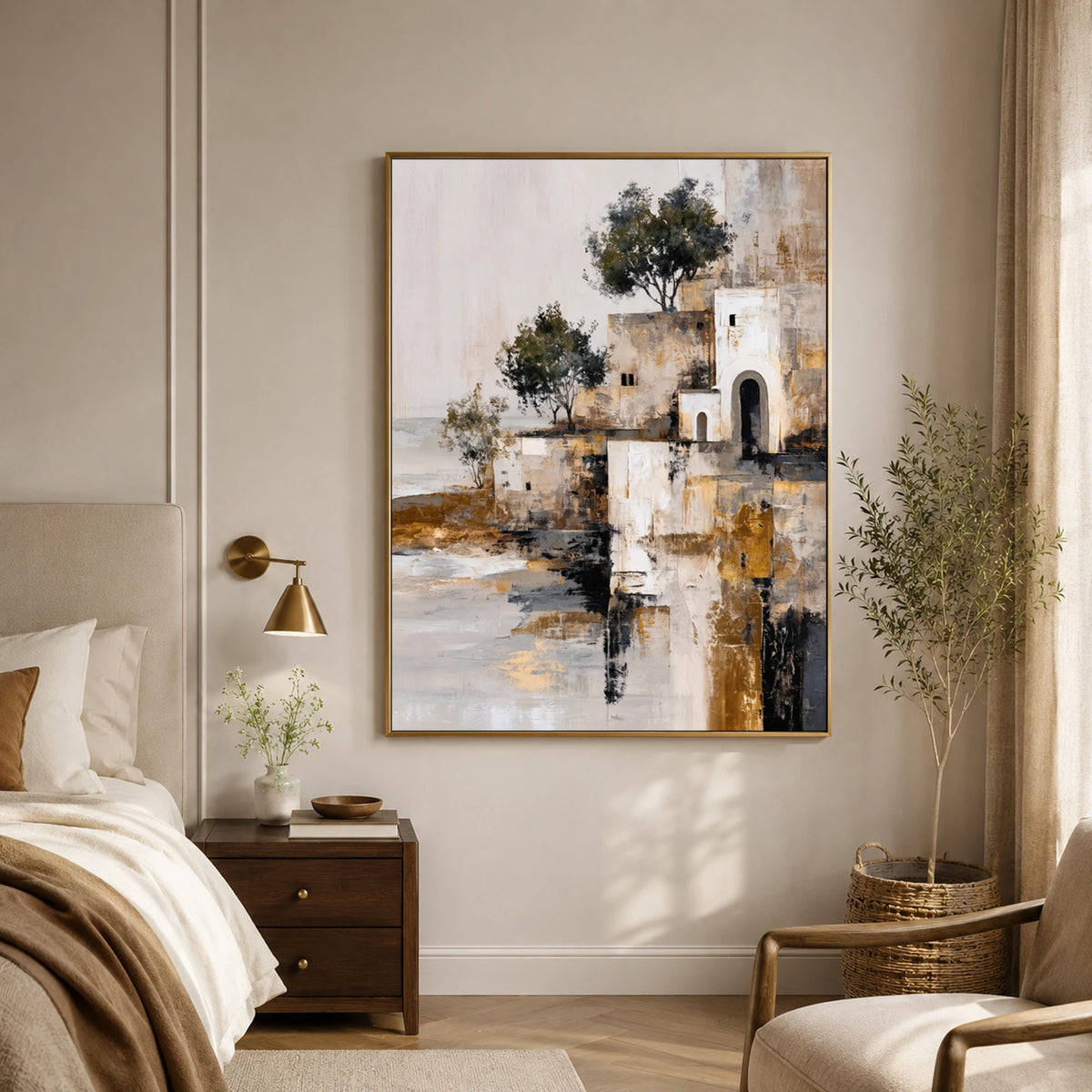 Stillwater Village - bedroom - textured impasto artwork