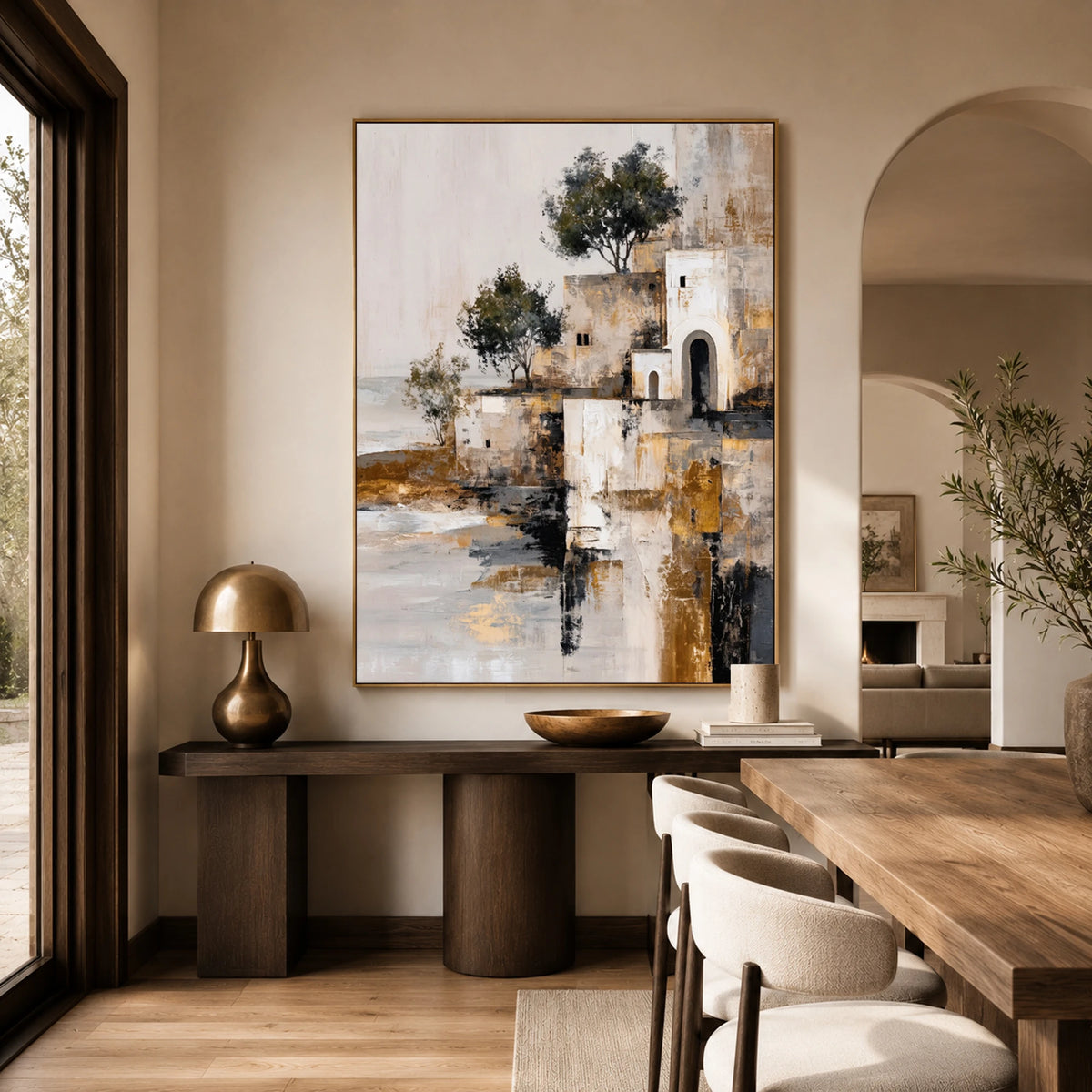 Stillwater Village - home office - textured impasto artwork