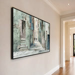 Stonewashed Stillness - opposite side view - textured impasto artwork