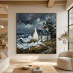 Stormbound Sanctuary - living room hero - textured impasto artwork