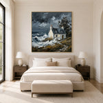 Stormbound Sanctuary - bedroom - textured impasto artwork