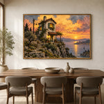 Sunset Overlook - dining room - textured impasto artwork