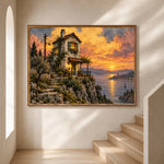 Sunset Overlook - entryway - textured impasto artwork