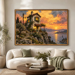 Sunset Overlook - living room - textured impasto artwork