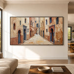 Terracotta Passage - living room hero - textured impasto artwork