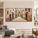 Terracotta Passage - living room - textured impasto artwork