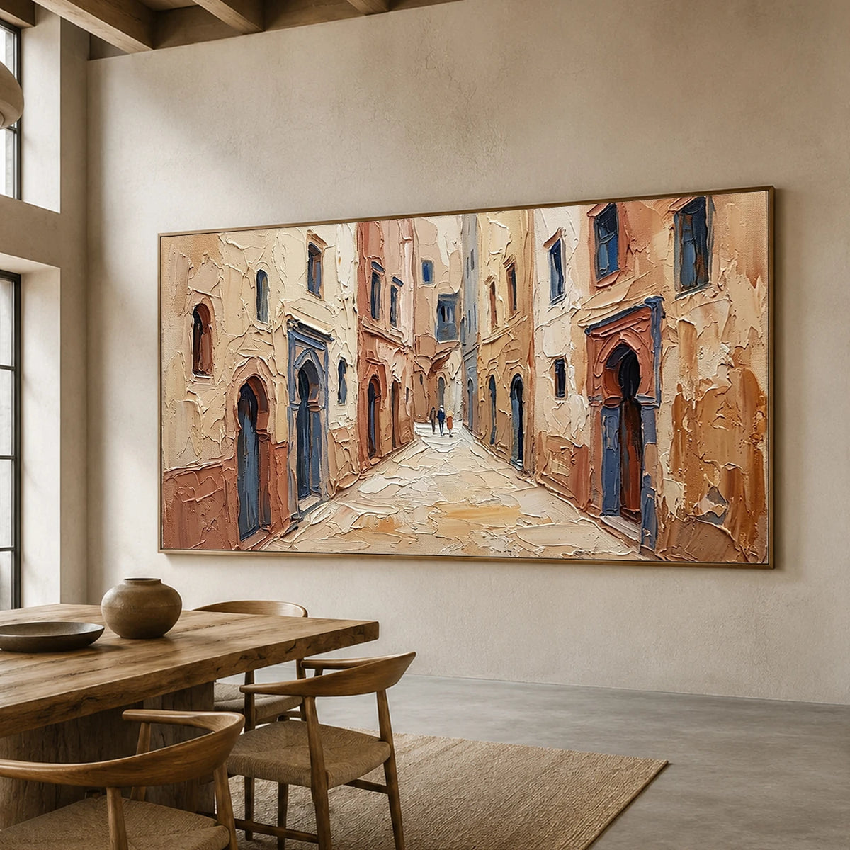 Terracotta Passage - dining room - textured impasto artwork