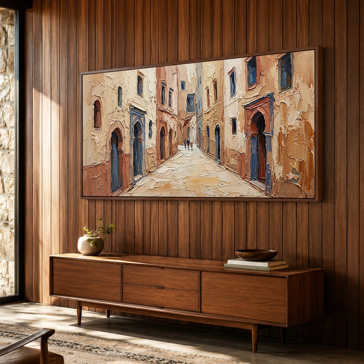 Terracotta Passage - entryway - textured impasto artwork