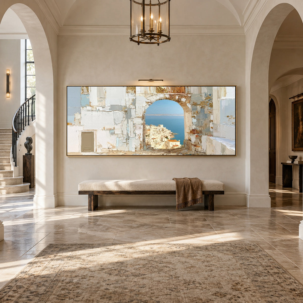 Beyond the Arch - entryway - textured & impasto art painting