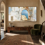 Beyond the Arch - reading corner - textured & impasto art painting