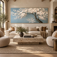 Blossom Reverie - living room hero - textured & impasto art painting